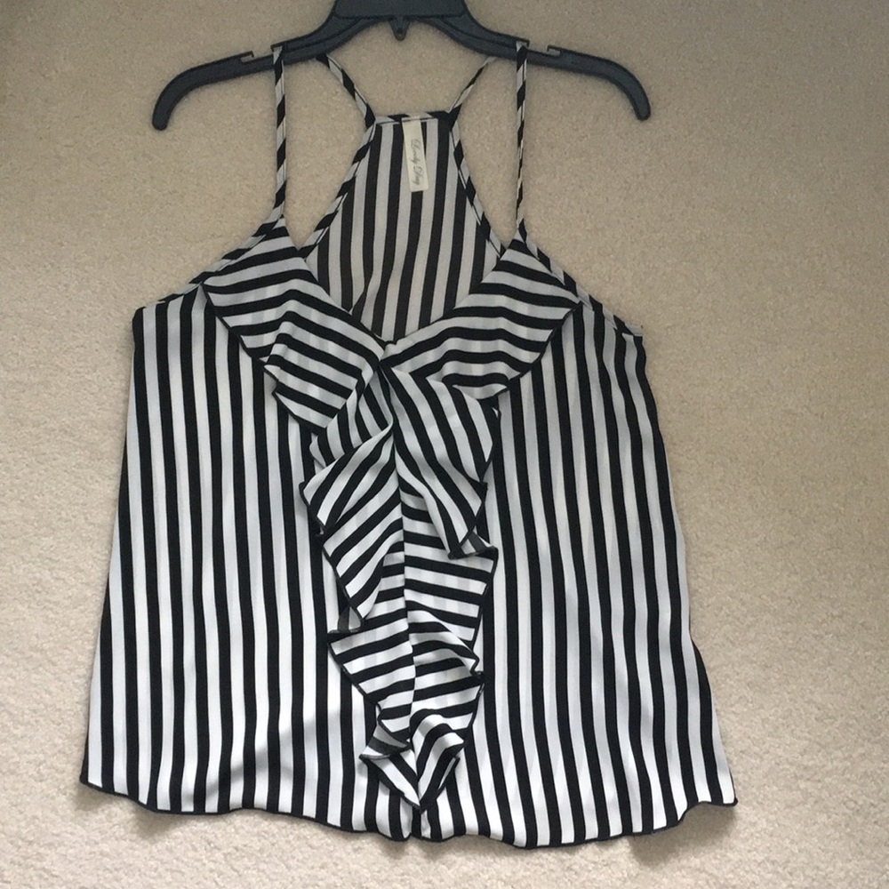 Black and white striped top